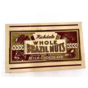 Vintage Richdale Whole Brazil Nuts Milk Chocolate Box Only